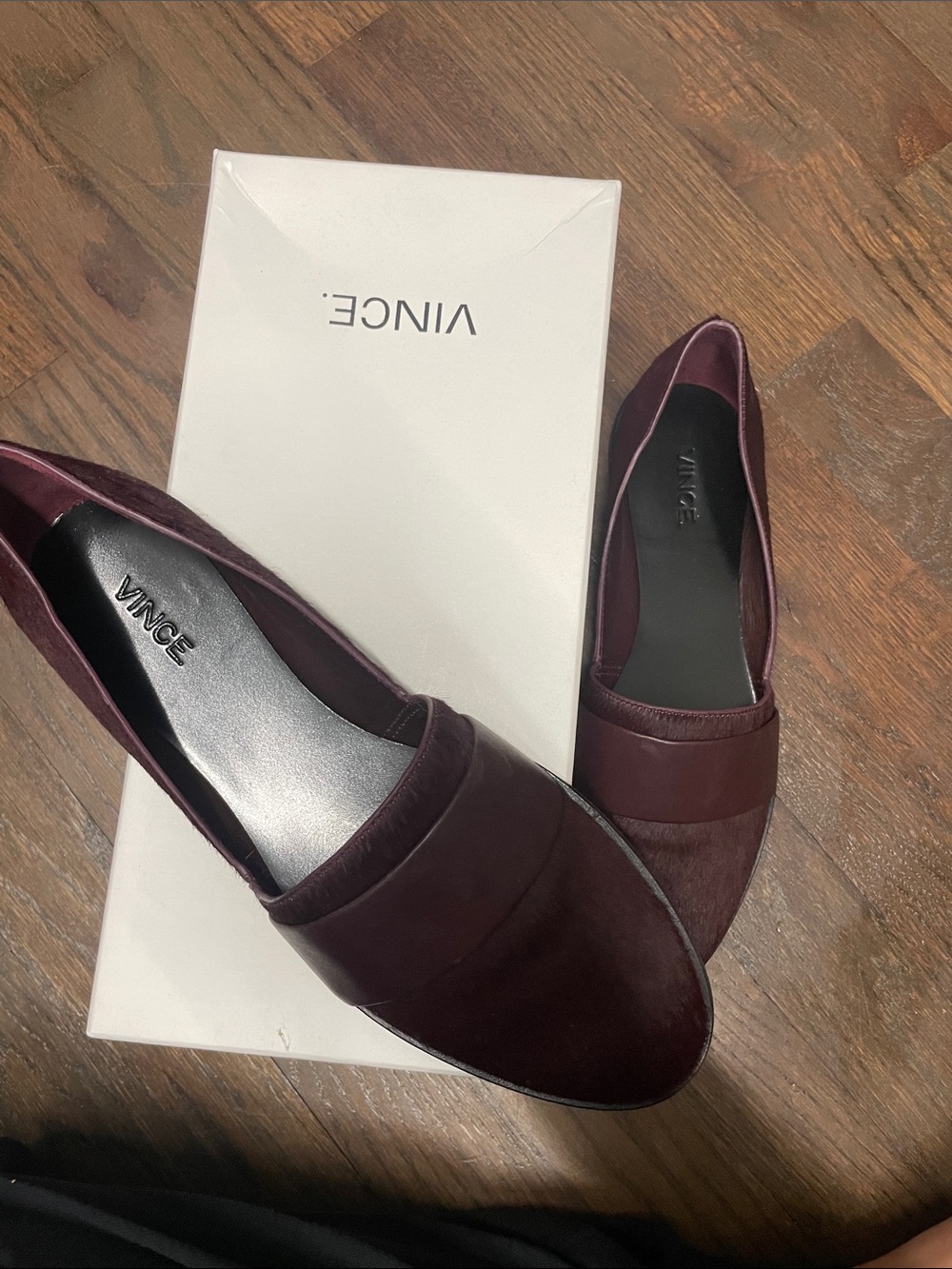 Vince Women's Dark Burgundy Slip-On Flats